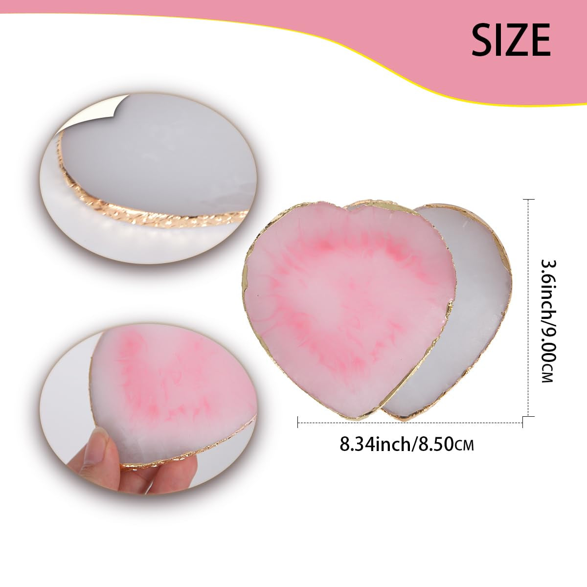 Palette de manucure en résine, 2 pièces, accessoires de manucure, palette de pierres précieuses, design de manucure, Nail Art, atelier de manucure (Liebe)