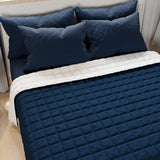 PETTI Artigiani Italiani - Couette pour lit simple, couette double face, couette à ressorts, bleu nuit, blanc, 100% Made in Italy Couettes et couettes Naty Shop