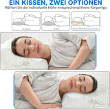 Oreiller orthopédique de soutien du cou en mousse à mémoire de forme - Oreiller ergonomique, oreiller anti-ronflement pour dormeurs sur le côté, sur le ventre et sur le dos, Pilow, 60 cm x 40 cm x 12 cm Oreillers orthopédiques cervicaux Naty Shop