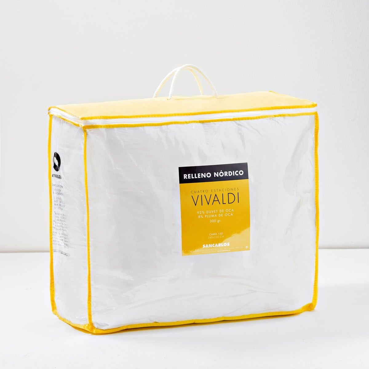 San Carlos Vivaldi - couette, densité 180 G + 120 G, 92% duvet, 8% plumes, 4 saisons, blanc Couettes et couettes Naty Shop