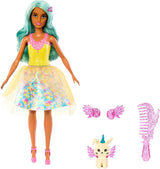Barbie Hidden Magic - Poupée Teresa avec tenue de fée, cheveux ondulés et peigne pour une coiffure amusante, à partir de 3 ans, HLC36