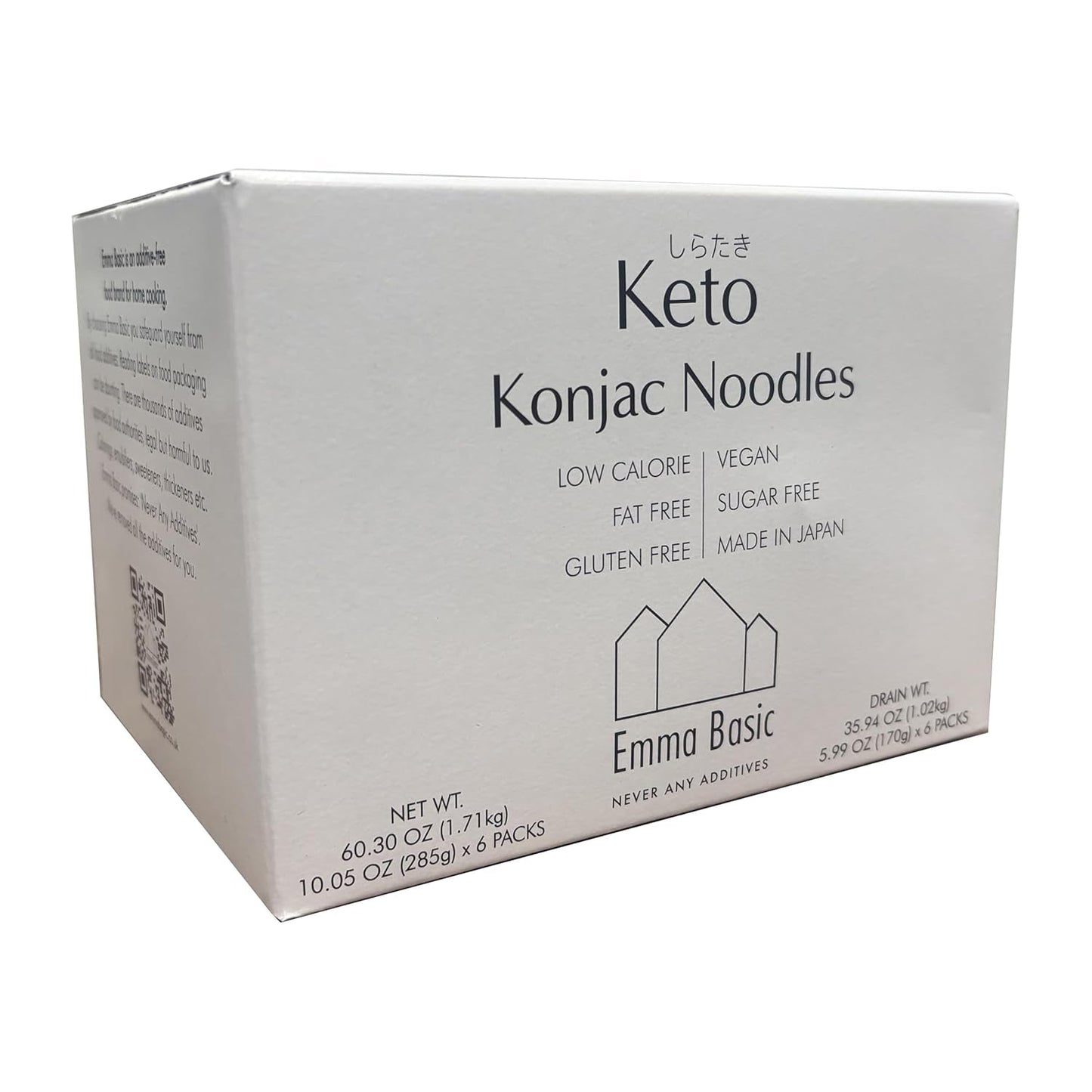 Nouilles shirataki konjac du Japon, 6 x 170 g | Régime céto | Zéro glucides | Sans gluten Faible en calories
