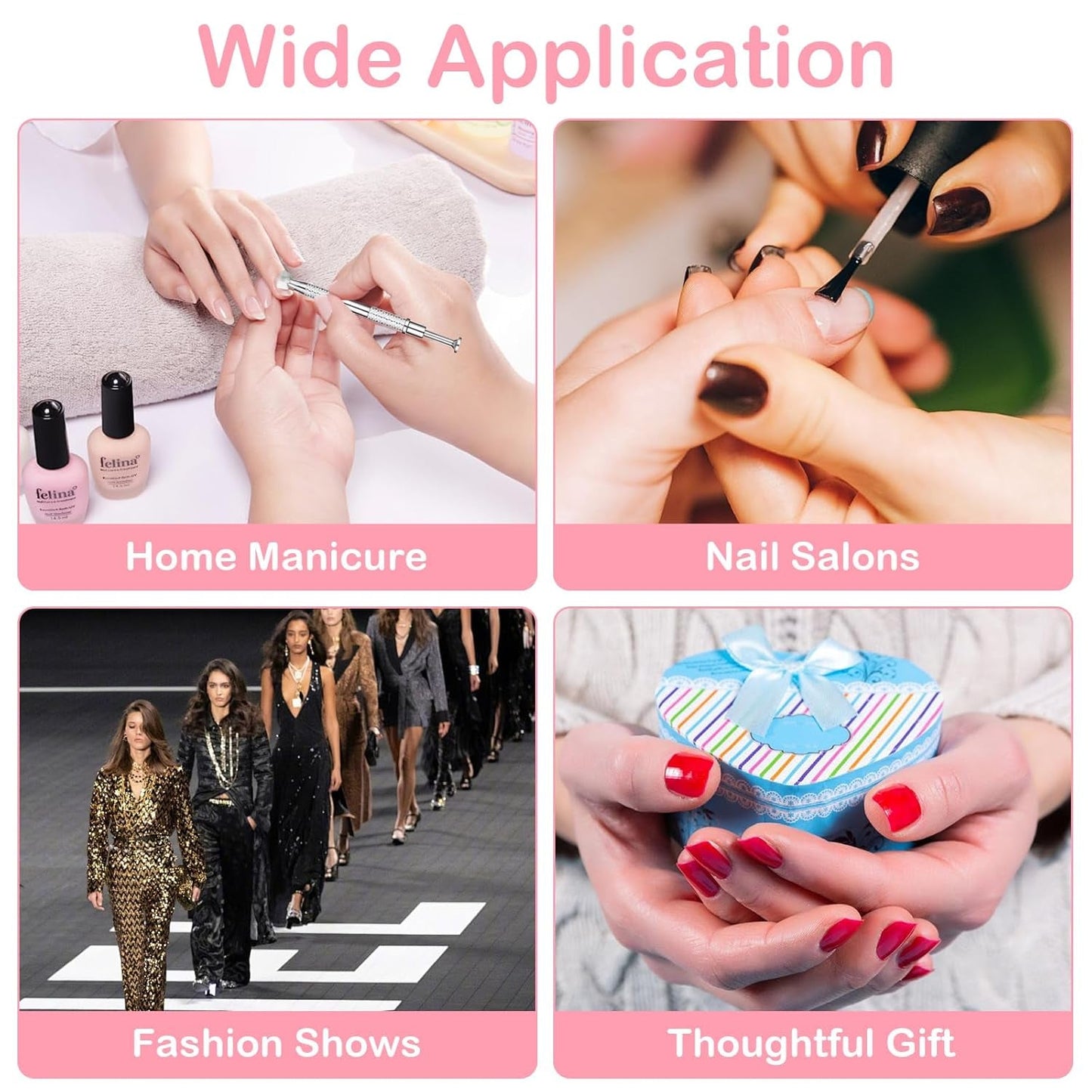 100 pièces de pinceaux à ongles sans latex, pinceaux à ongles ombrés, pinceaux à ongles avec pinces métalliques, 100 feuilles de papier Nailart, boîte d'emballage en papier, applicateur de pinceaux de manucure pour vernis à ongles Nailart