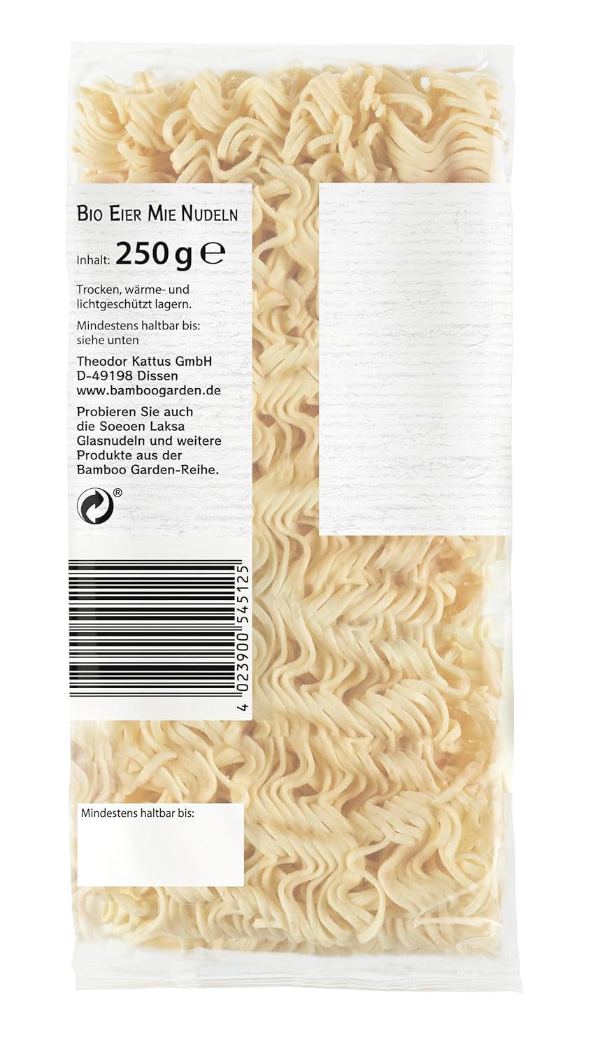 Nouilles biologiques aux œufs et à l'agneau Bamboo Garden, 250 g (la conception de l'emballage peut varier)