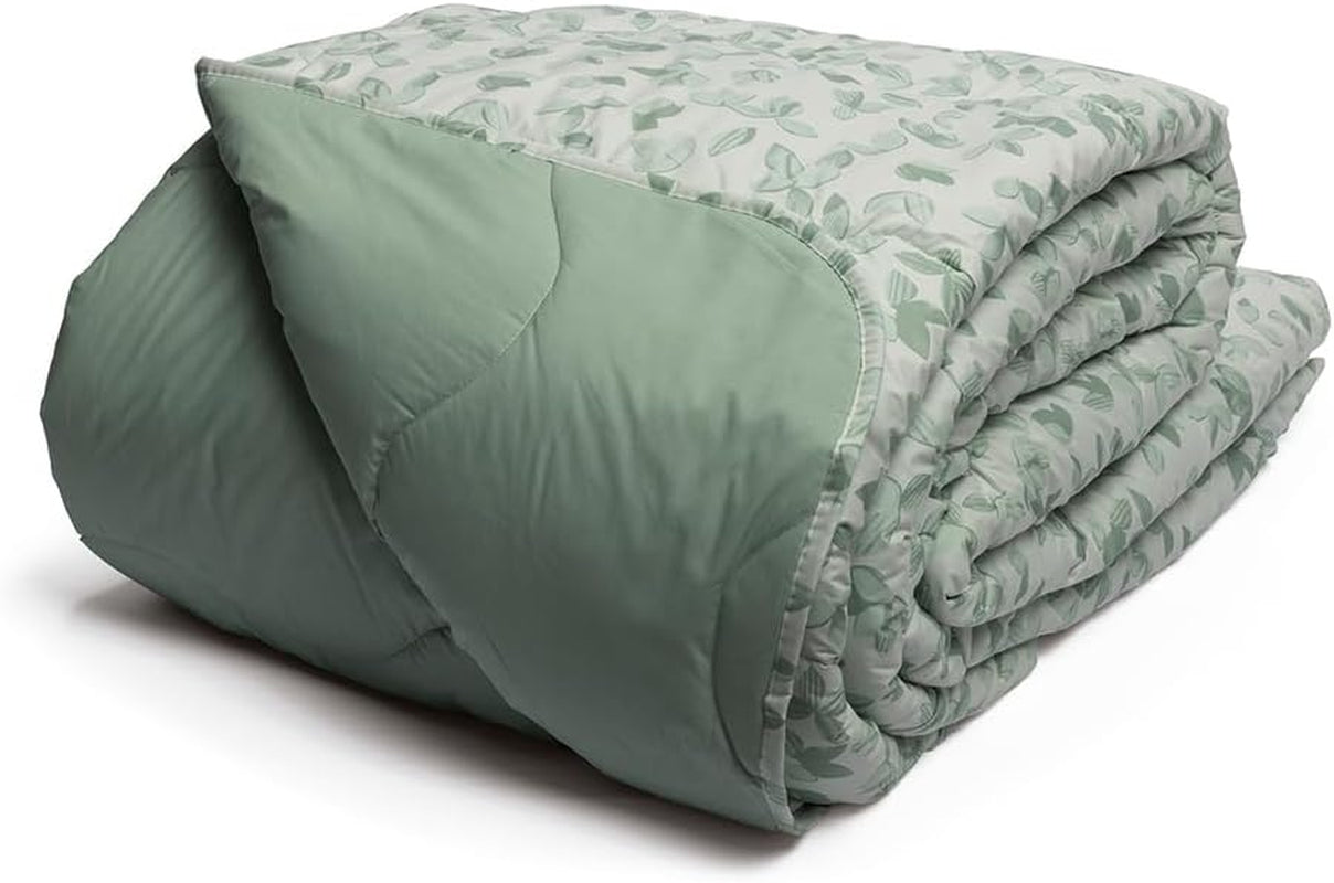 Couvre-lit double Foppapedretti Notte & Natura Pearl Wave, housse 100% coton, fabriqué en Italie Couettes et couettes Naty Shop Feuille de sauge Una Piazza E Mezza