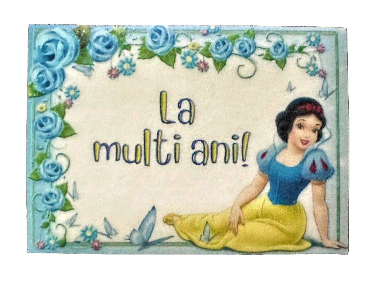 Décoration comestible en sucre, Blanche Neige - "Joyeux anniversaire !" Décorations de Nati Shop Pâte à Sucre
