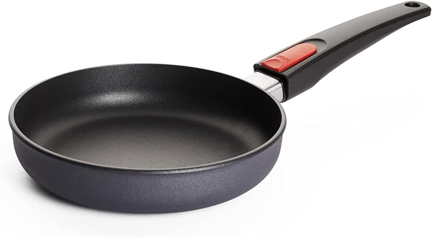Poêle plate Woll Diamond Lite - Induction -, Ø 20 Cm, Hauteur 5 Cm, Avec poignée amovible - Convient à tous types de feux, Fonte d'aluminium, Revêtement antiadhésif Naty Shop Casseroles et poêles Ø 20 Cm