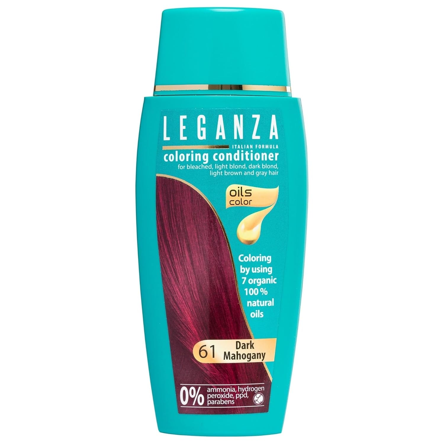 Leganza Baume Naturel Teinture Capillaire Couleur 71 Café Latte | Teinture capillaire sans ammoniaque | Enrichi de 7 huiles naturelles | 150 ml Naty Shop Coloration Capillaire 61 Acajou Foncé
