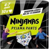 Pantalon de pyjama vaisseau spatial, paquet de 10 pantalons de nuit absorbants, 7 ans, 17 kg-30 kg, protection contre les fuites toute la nuit