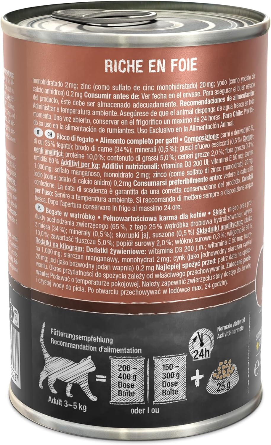 LEONARDO Nourriture humide [6x400g foie] | Nourriture humide pour chats sans céréales | Aliments humides complets en conserve
