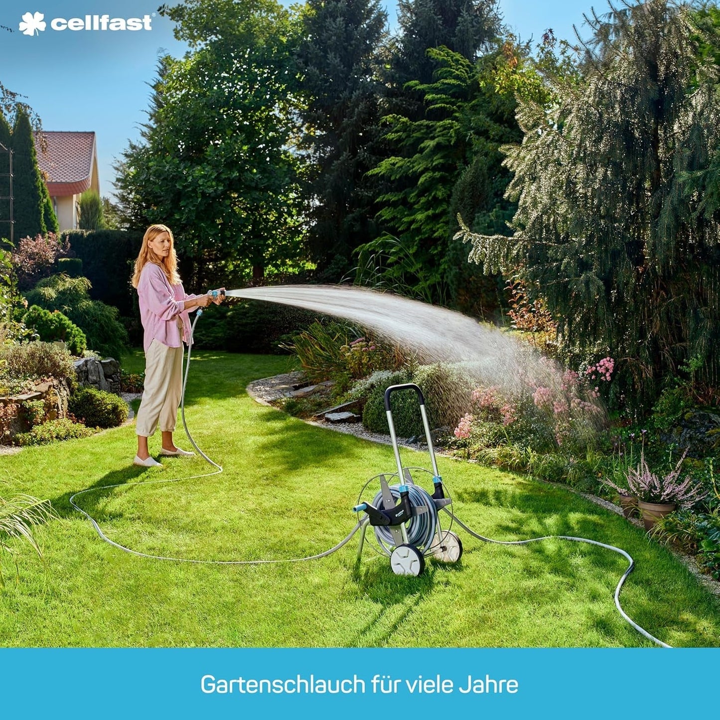 CELLFAST Tuyau d'arrosage Tuyau d'arrosage 6 Couches Tuyau d'irrigation en Tissu Double tressé résistant aux UV Tuyau Flexible Anti-algues 32 Bar 1 Pouce 25 mètres Hobby