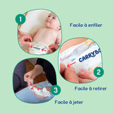 - Couche taille 4 (7 – 18 kg) – pour peaux sensibles – naturelle et très absorbante – étanche 12 heures – ohne unerwünschte Inhaltsstoffe – fabriquée en France – 132 couches