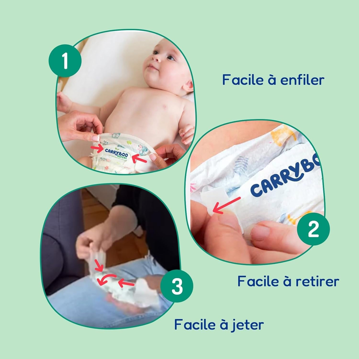 - Taille de couche 4+ 9-20 kg – Ökologische Babywaidern – natürliche Babypflege, hypoallergen, ohne Parfüm und auslaufsicher – hermestellung in Frankreich – 126 couches jetables – 1 mois
