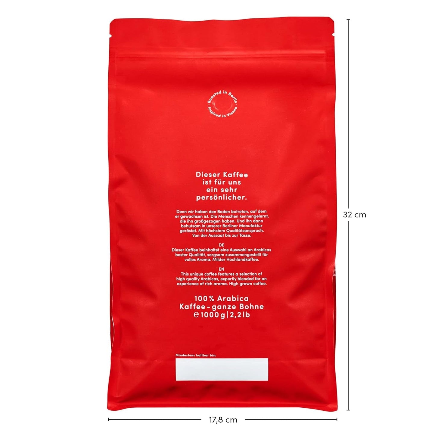 Espresso Bohnen - Wiener Kaffeehausmischung Espresso Blend - Röstung doux avec 100% Arabica aus 7 Herkunftsländern - frisch à Berlin geröstet - 1kg