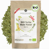 Thé Yerba Mate biologique L'original 1 kg de thé maté en vrac à haute teneur en caféine, non torréfié, séché à l'air, testé en laboratoire, feuilles de maté emballées en Allemagne, qualité supérieure Gräfenhof
