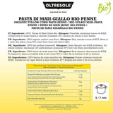 Pasta di Mais Giallo Biologica Italiana Gluten Free, Formato Penne - pâtes sans gluten, 100% farine de mais giallo biologique, végétalienne, confection de 3 paquets de 350 g