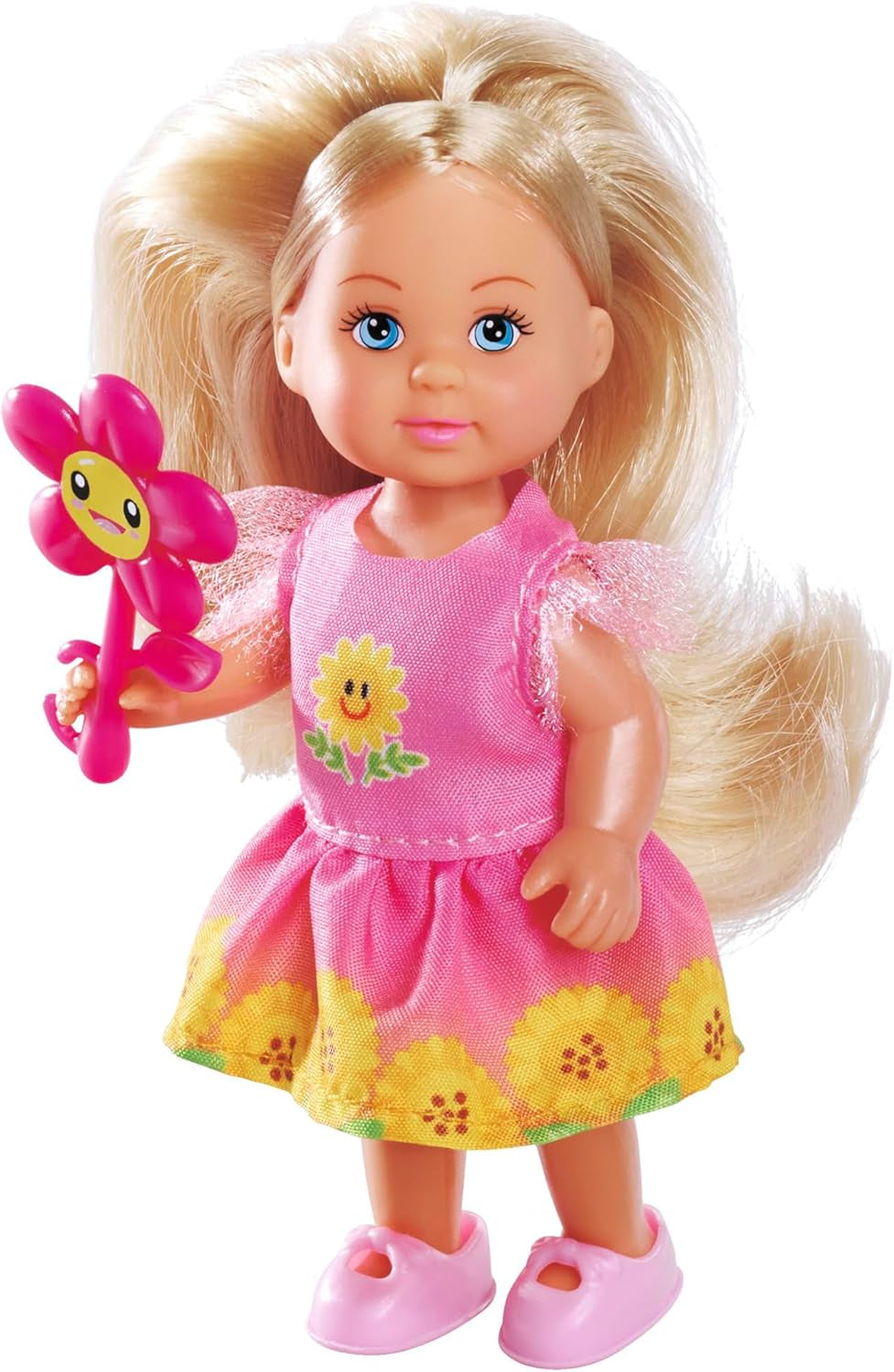 Simba Evi Love Flowers Assortiment de 2 variantes Un seul article sera expédié Poupée dans une jolie robe florale avec fleur 12 cm Poupée de jeu à partir de 3 ans