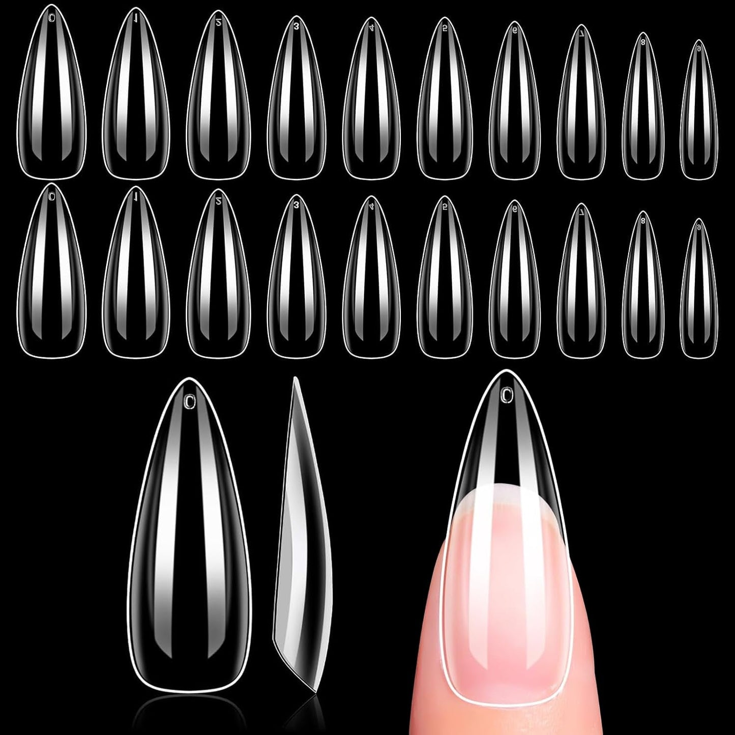 Makartt Porte-ongles en acrylique, Porte-ongles magnétique, Porte-ongles, Porte-ongles rose transparent avec 48 mastics adhésifs