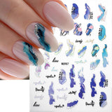 6 couleurs d'autocollants pour ongles en marbre, poudre bronzante argentée, autocollants pour ongles en marbre Bloom, autocollants pour ongles en marbre 3D, accessoires de conception, autocollants pour nail art, ensemble d'autocollants pour ongles
