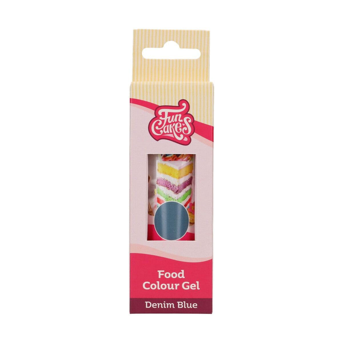 Colorant alimentaire Funcakes Gel Denim Bleu : Colorant alimentaire très concentré pour pâte, crème, fondant, pâte d'amande, pâtisseries, dosage facile, gouttes individuelles pour créer des couleurs éclatantes, Halal, 30g