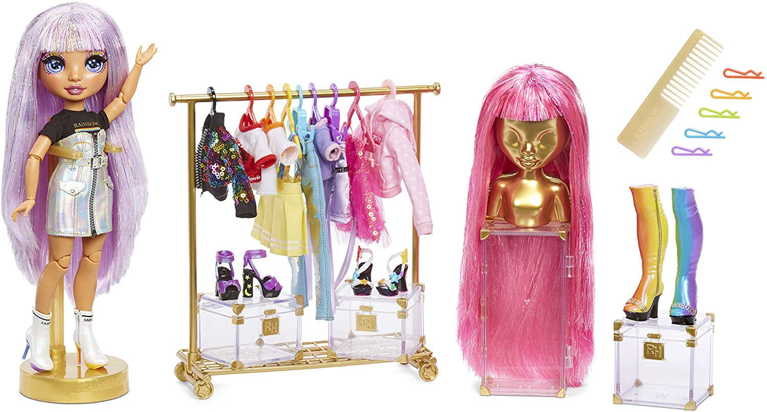 Rainbow High 571049 Fashion Studio - Poupée exclusive avec vêtements, accessoires et 2 perruques brillantes - Créez plus de 300 tenues !