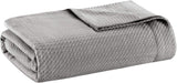 Madison Park Couverture confortable 100 % coton égyptien respirant en tricot de qualité supérieure - Housse légère de luxe pour lit, canapé, lit double/queen - Rose Naty Shop Couettes Gris Full/Queen (228,6 x 228,6 cm)