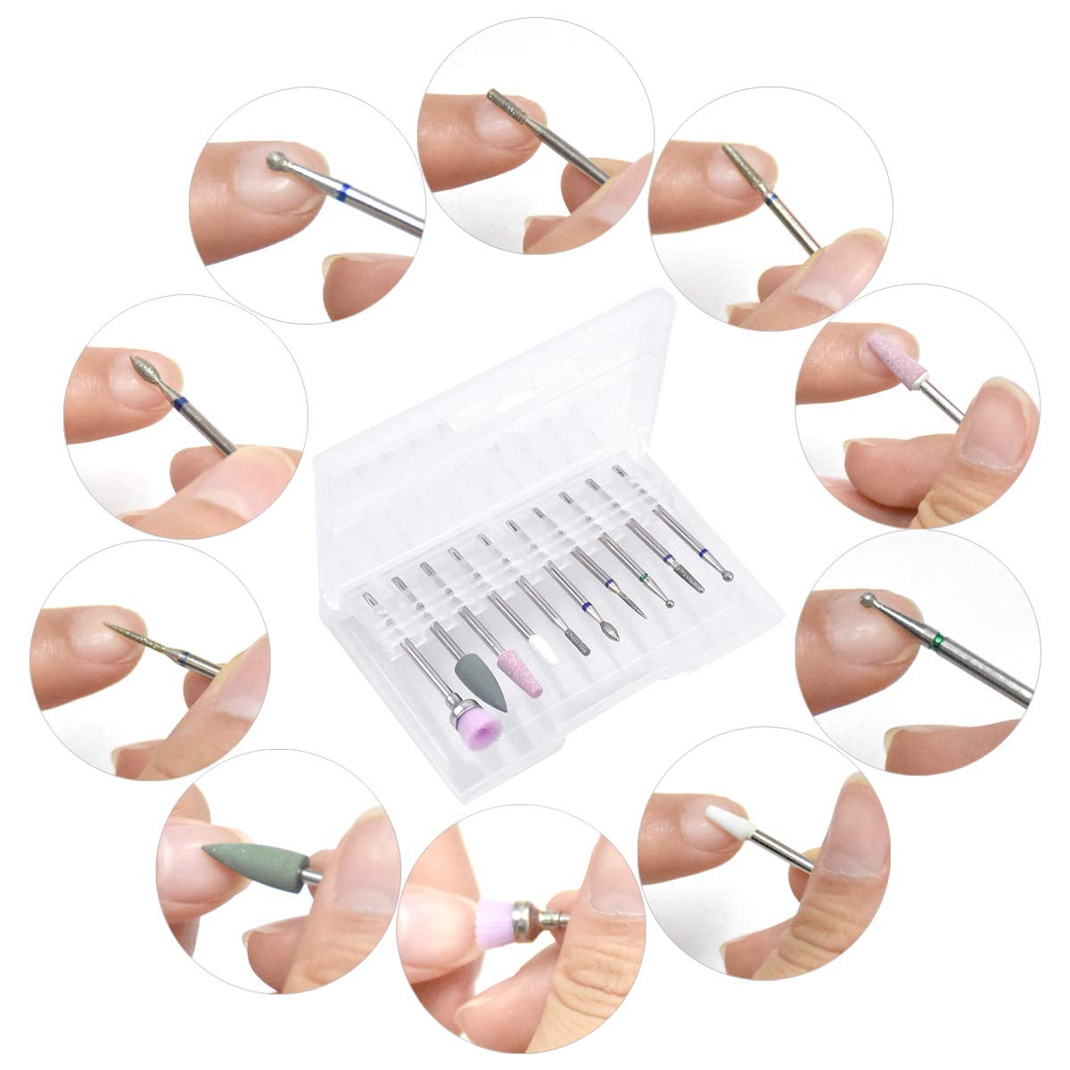 10 pièces Nagelbohrer Bits, Nagelfräser, Wolframlegierung Nagelfräser Bits, Professioneller Nagelfräser, Gelnägel Zubehör Nageldesign Zubehör Für Maniküre Pedicüre Entfernen Nail Art