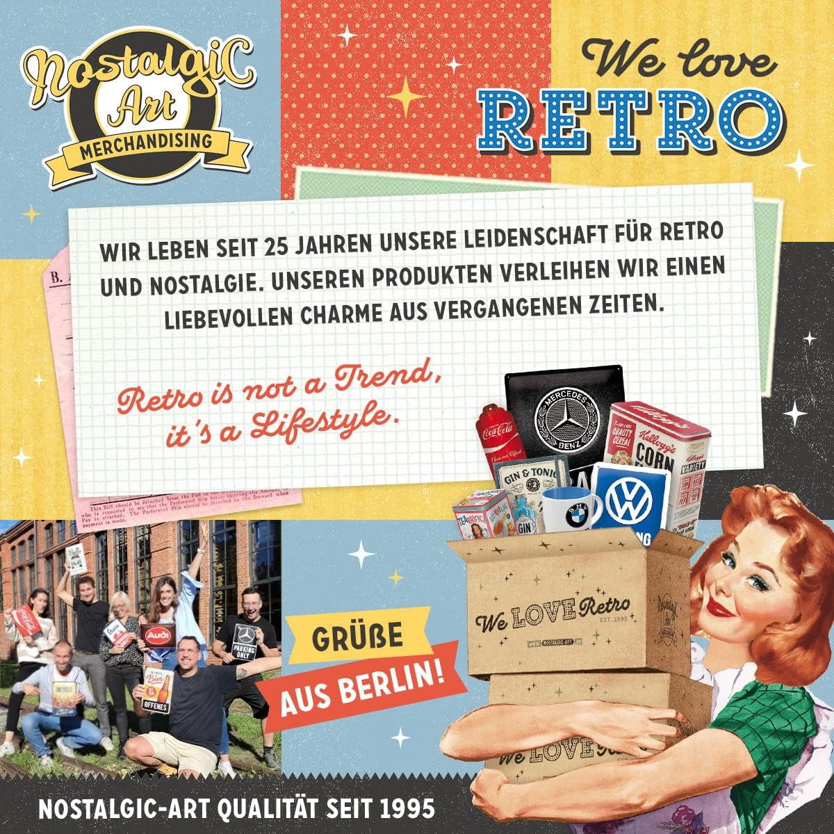 Nostalgic-Art Box au goût rétro, 1,3 l, Good Cat Treats - idée cadeau pour les propriétaires de chats, au design vintage, au design vintage Boîtes de conservation des aliments Naty Shop
