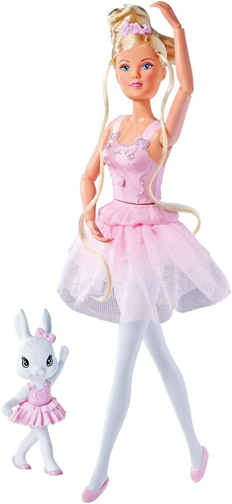 Simba 105733603 - Steffi Love Dancing Ballerina, Steffi en poupée ballerine avec ami animal et jupe rotative, poupée de jeu 29 cm, à partir de 3 ans