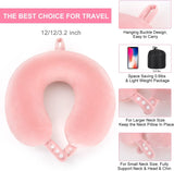 TALLGO Oreiller cervical de voyage, meilleur oreiller d'avion en mousse à mémoire de forme pour appui-tête, oreiller doux réglable pour avion, voiture et maison, oreillers orthopédiques cervicaux roses Naty Shop