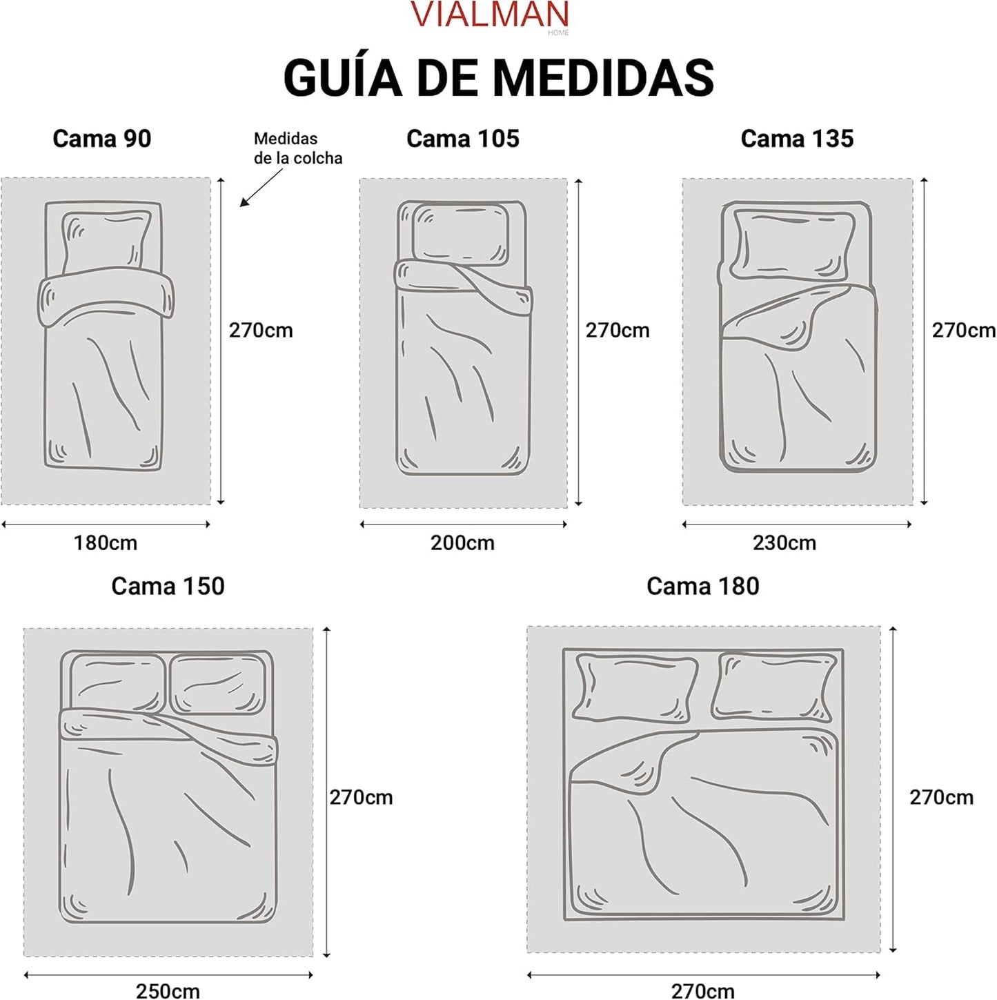 VIALMAN Sofia 30 Bouti Couette légère pour lit double | couette taille 250 X 270 cm, gris Couettes et couettes Naty Shop