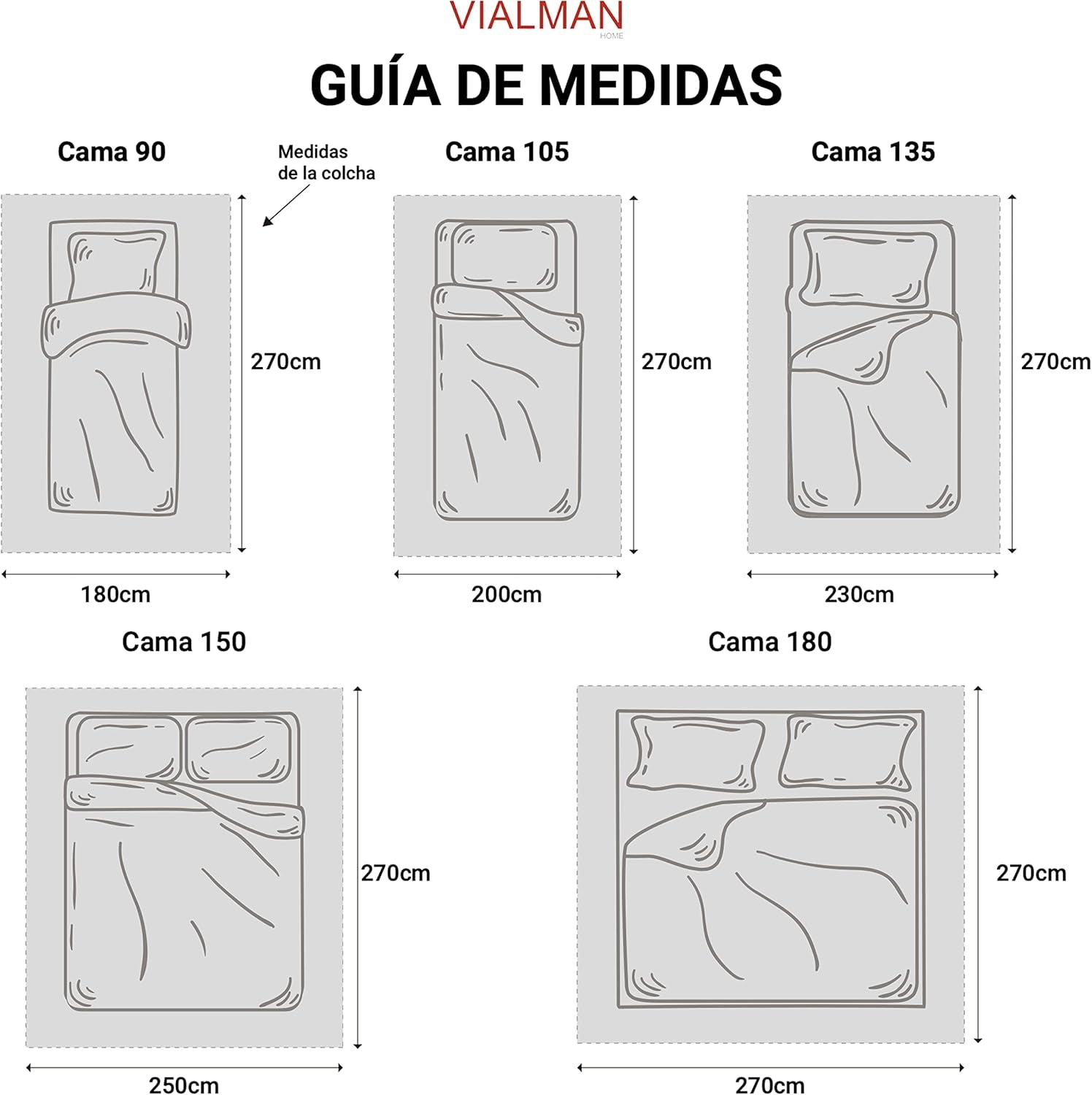 VIALMAN Sofia 30 Bouti Couette légère pour lit double | couette taille 250 X 270 cm, gris Couettes et couettes Naty Shop