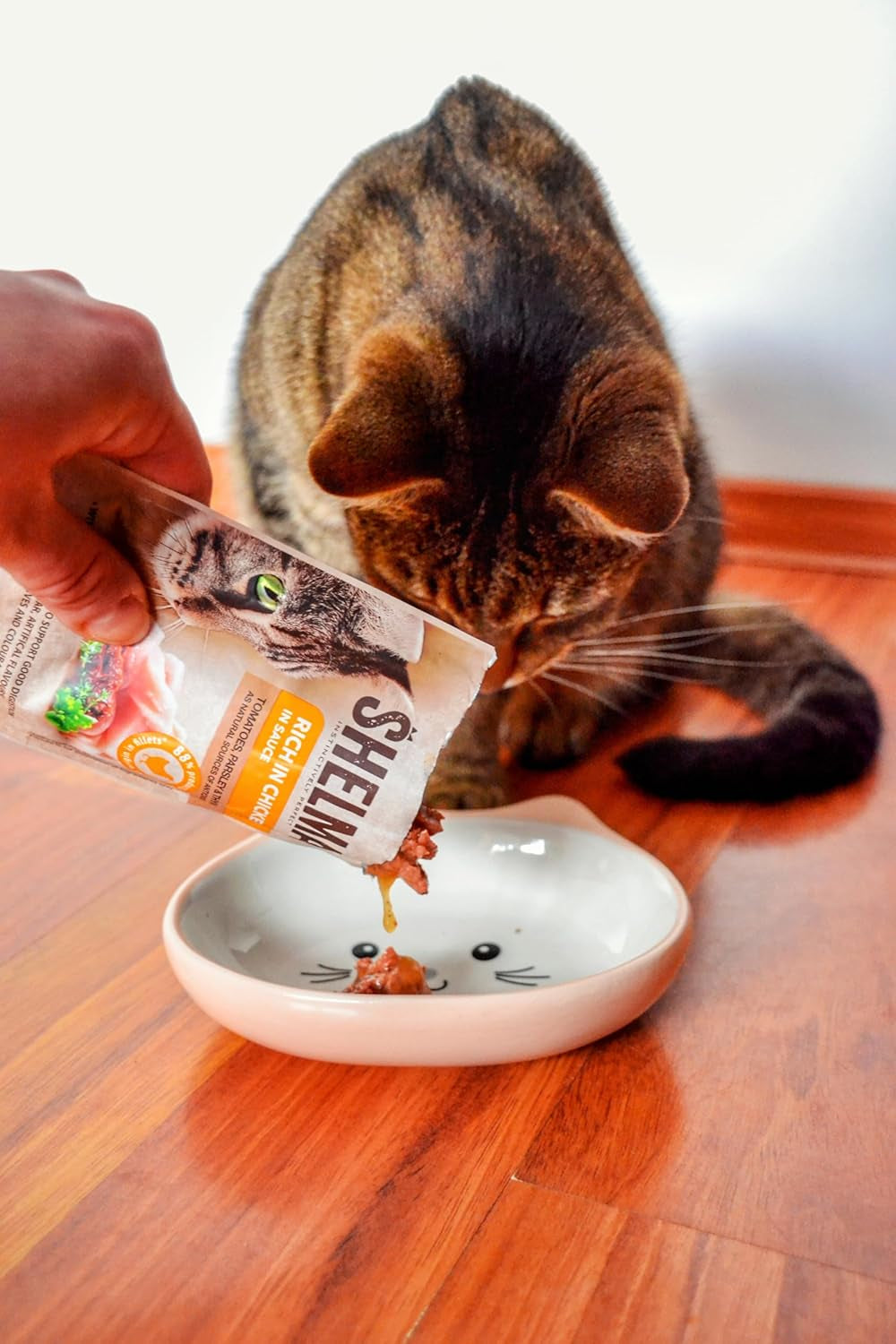 Shelma Nourriture humide pour chat avec dinde dans une sauce tomate et herbes – Aliment complet sans céréales à haute teneur en viande – 28 x 85 g (2,38 kg)