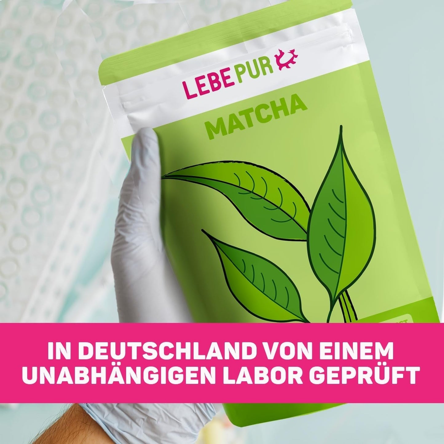 Lebepur BIO Matcha Poudre 100G - Qualité Premium du Japon Sans Additifs - Poudre de Thé Vert 100% Pure pour Matcha Latte, Thé Matcha, Thé Vert, Smoothie - Thé Vert Japonais