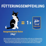 Bandelettes de soupe Felix, soupe pour chat, variété mixte, paquet de 8 (8 x 6 sachets de 48 g chacun)