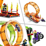LEGO 60339 City Stuntz Ensemble de double boucle pour le spectacle de cascades, Incl. rampe, camion monstre, 2X moto et 7 figurines, jouet pour enfants à partir de 7 ans Jeux de construction Besuche den LEGO-Store