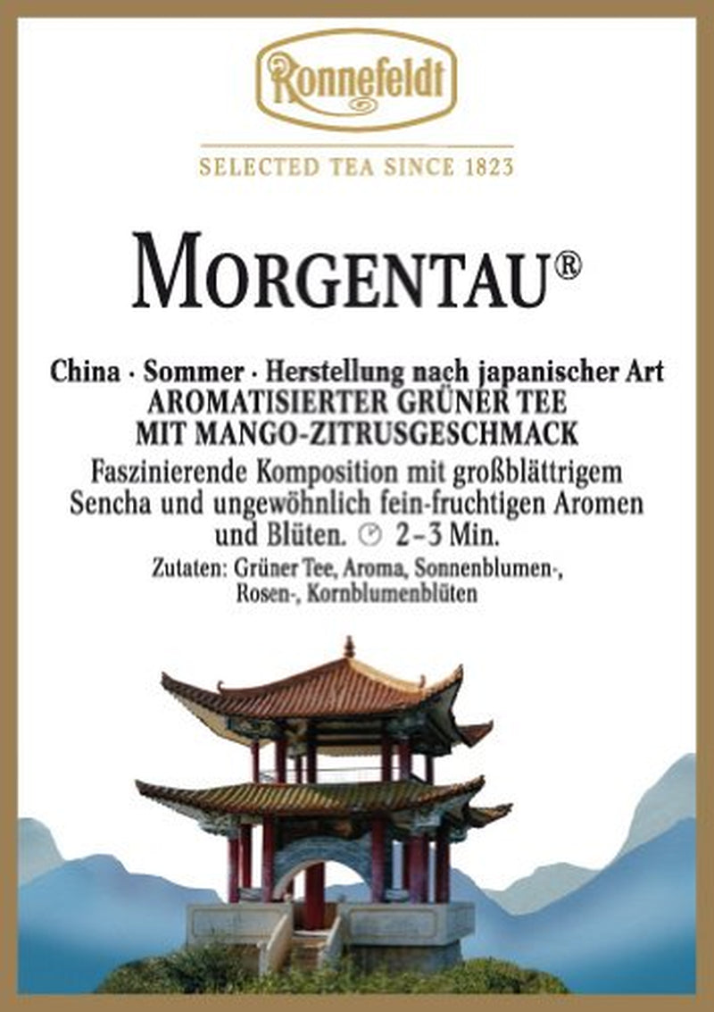 Ronnefeldt, thé vert parfumé à la mangue et aux agrumes, 100 g, paquet de 4