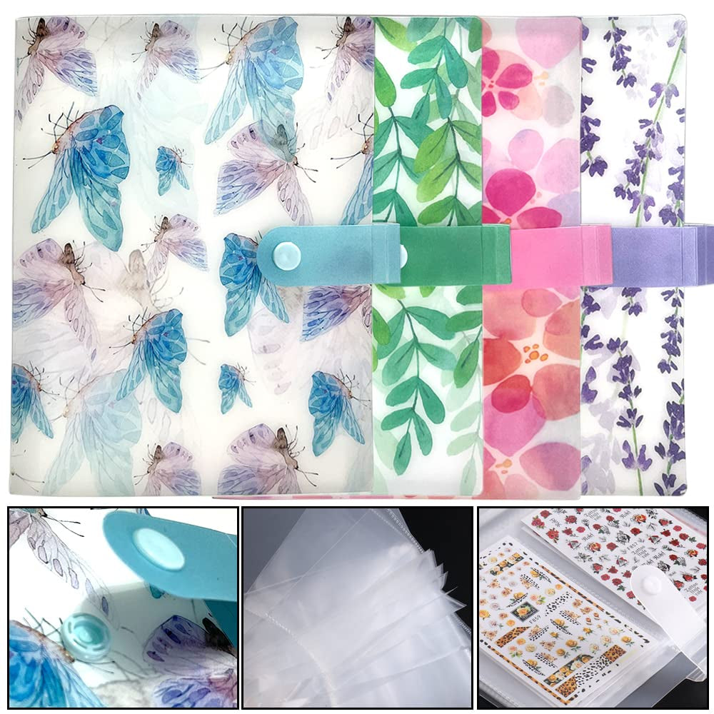 144 emplacements Nail Art Sticker Storage Book Blätter Nail Art Decals Sammelalbum Nail Sticker Leerer Displayhalter Binder Buch Kunststoff DIY Nail Art Design Tools pour Nail Art Sticker