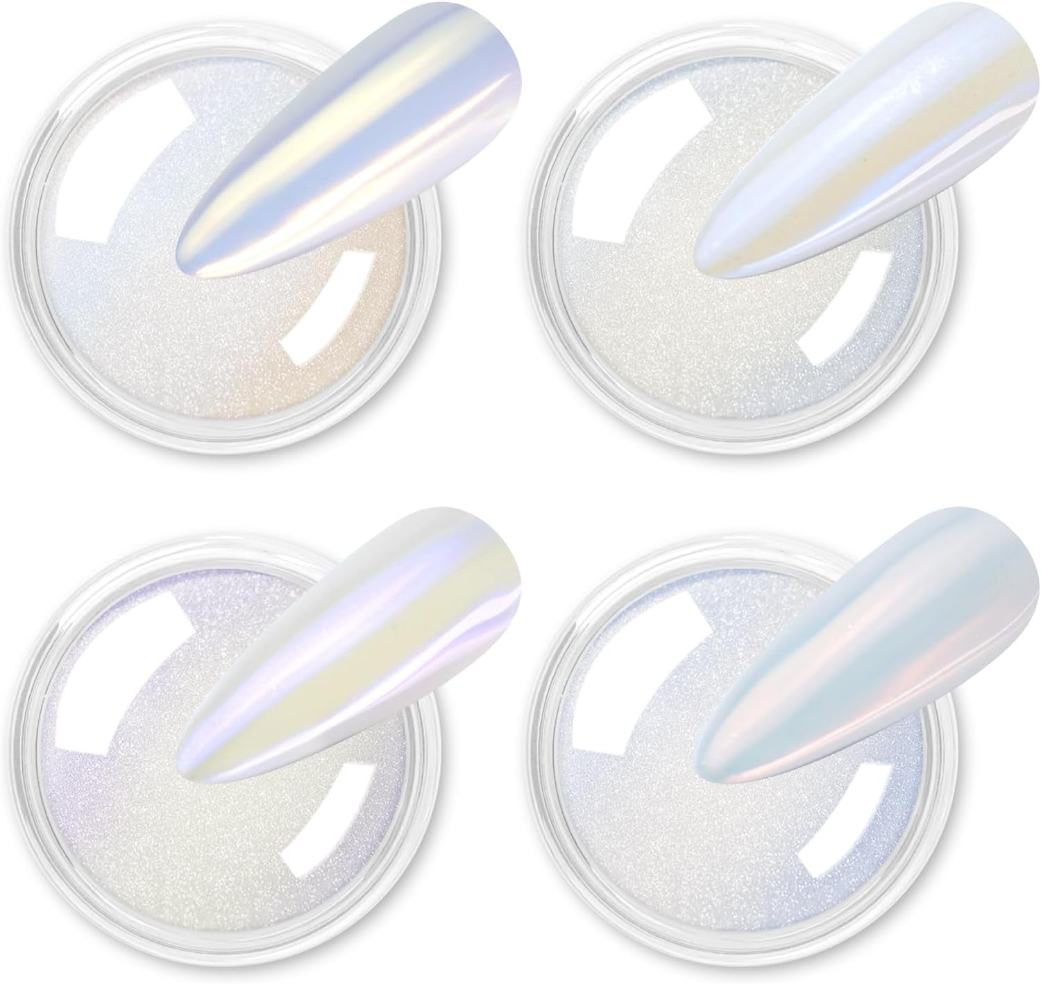 Chrome Nagel Pulver 4 couleurs irisées Aurora Pulver Metallic Spiegel Effet Pigment Nacré Merjungfrau Glitter Einhorn Glitter pour Gel Polish Nail Art Décoration-Purpurgrüner Jadeit