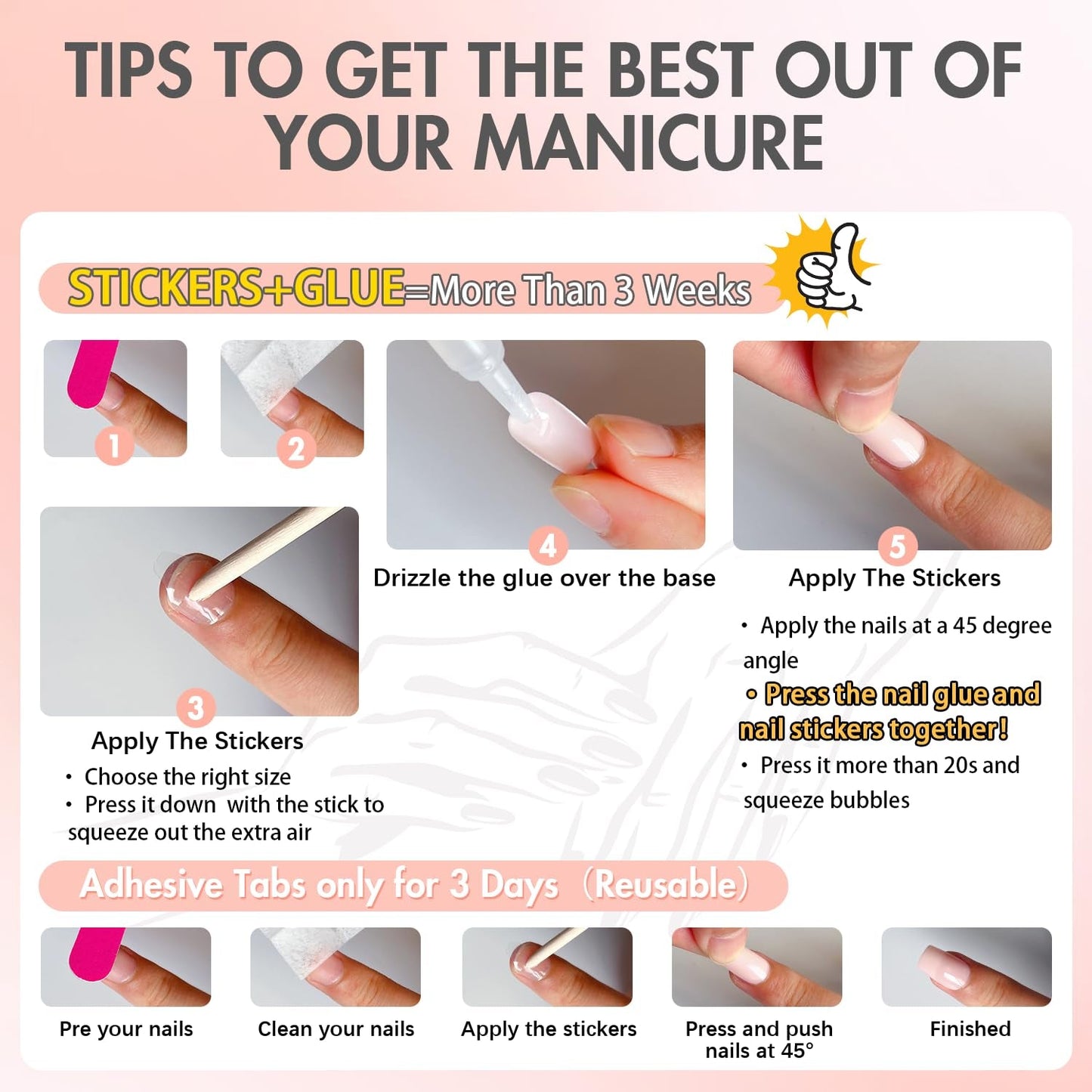 Longs conseils français colle à paillettes d'or sur les ongles longs carrés paillettes pointe française faux ongles ensemble ongles artificiels carrés pour les femmes 24 pièces