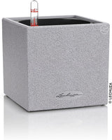 Cube à herbes de haute qualité LECHUZA CANTO Stone 14 avec système d'arrosage en bâton, gris pierre