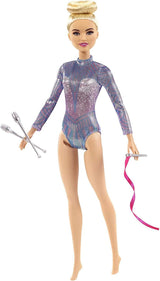 Barbie – série You Can Be Anything, cheveux blonds, accessoires de gymnastique rythmique, poupée incluse, jouet cadeau pour enfants de 3 ans et plus, GTN65