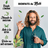 ORIGEENS BIO YERBA MATE TEA 200G - L'Original I Yerba Mate Bio non torréfié, sans feuilles, sans tiges, sans poussière et sans miettes I Boisson énergisante et détoxifiante