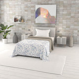 Couette d'été imprimée fantaisie, rembourrage en polyester, pétales, 260 x 270 cm.