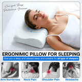 Oreiller orthopédique de soutien du cou en mousse à mémoire de forme - Oreiller ergonomique, oreiller anti-ronflement pour dormeurs sur le côté, sur le ventre et sur le dos, Pilow, 60 cm x 40 cm x 12 cm Oreillers orthopédiques cervicaux Naty Shop