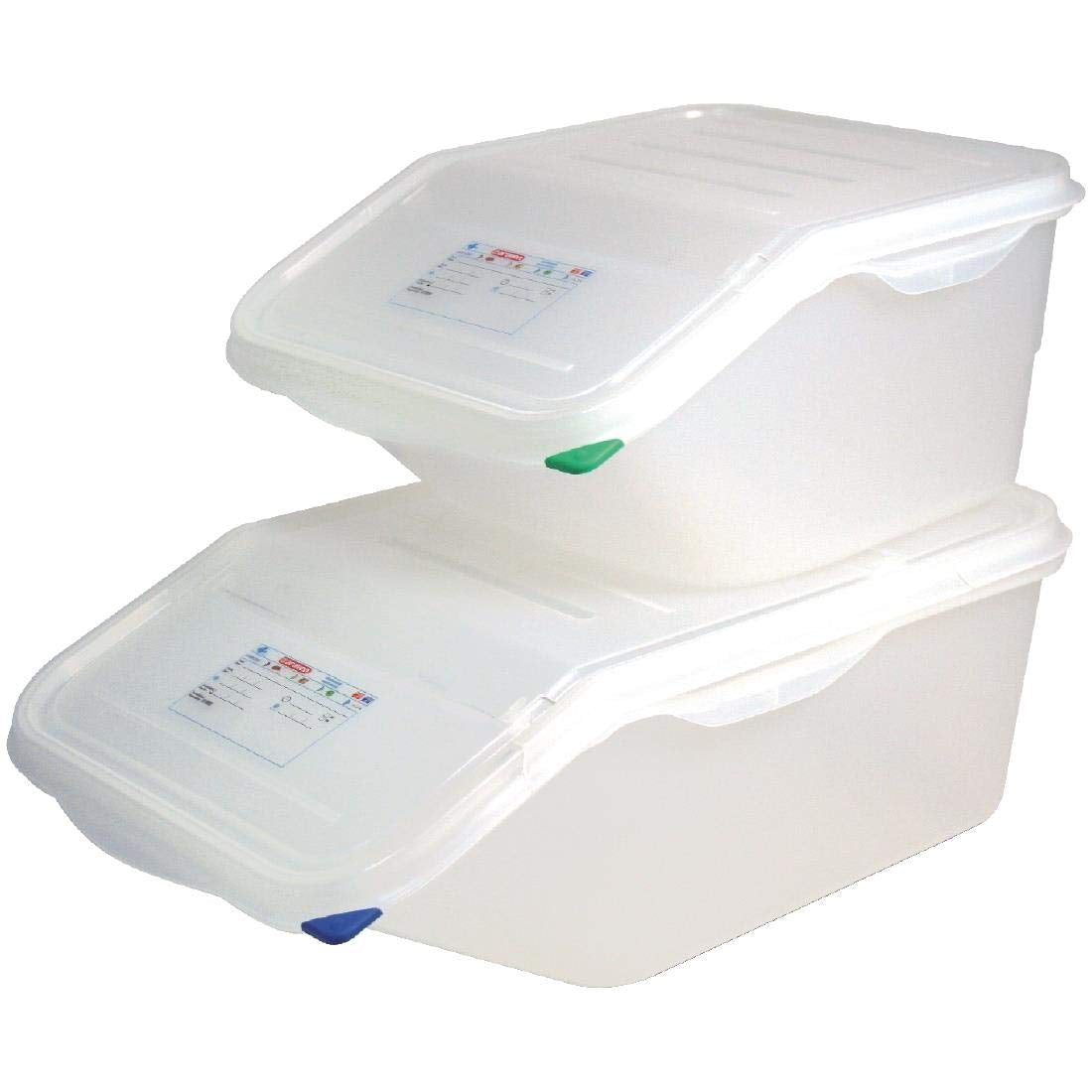 9146 Conteneur accessible avec couvercle GN 44199, blanc, 200(h) x 200(l) x 395(p) mm. Boîtes de conservation des aliments Naty Shop