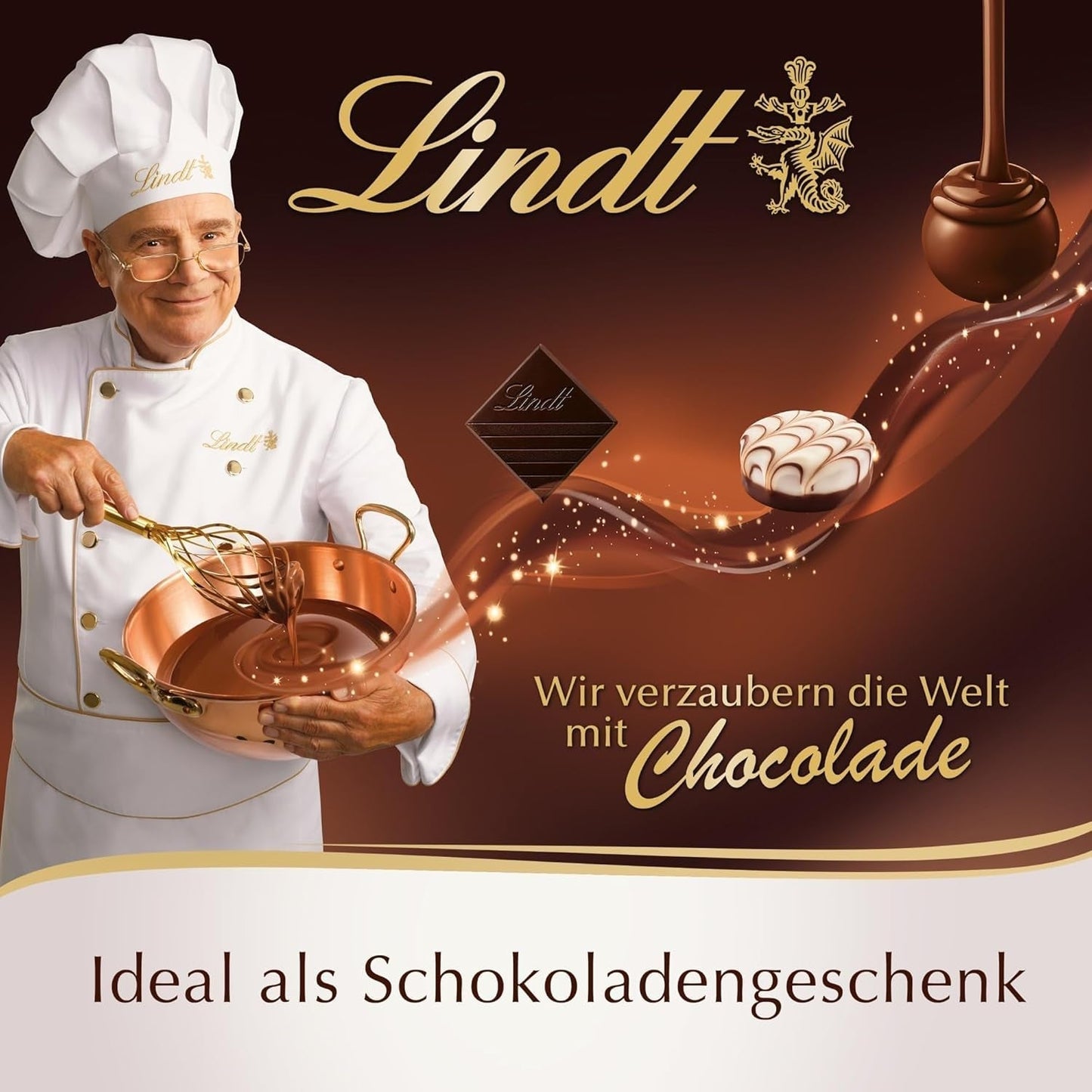 Chocolat Lindt - Balles de golf | 110G| Trois balles de golf au chocolat Lindt avec remplissage de crème de nougat et gaufres | Pralinengeschenk | Cadeau pour golfeur | Schokoladengeschenk Naty Boutique