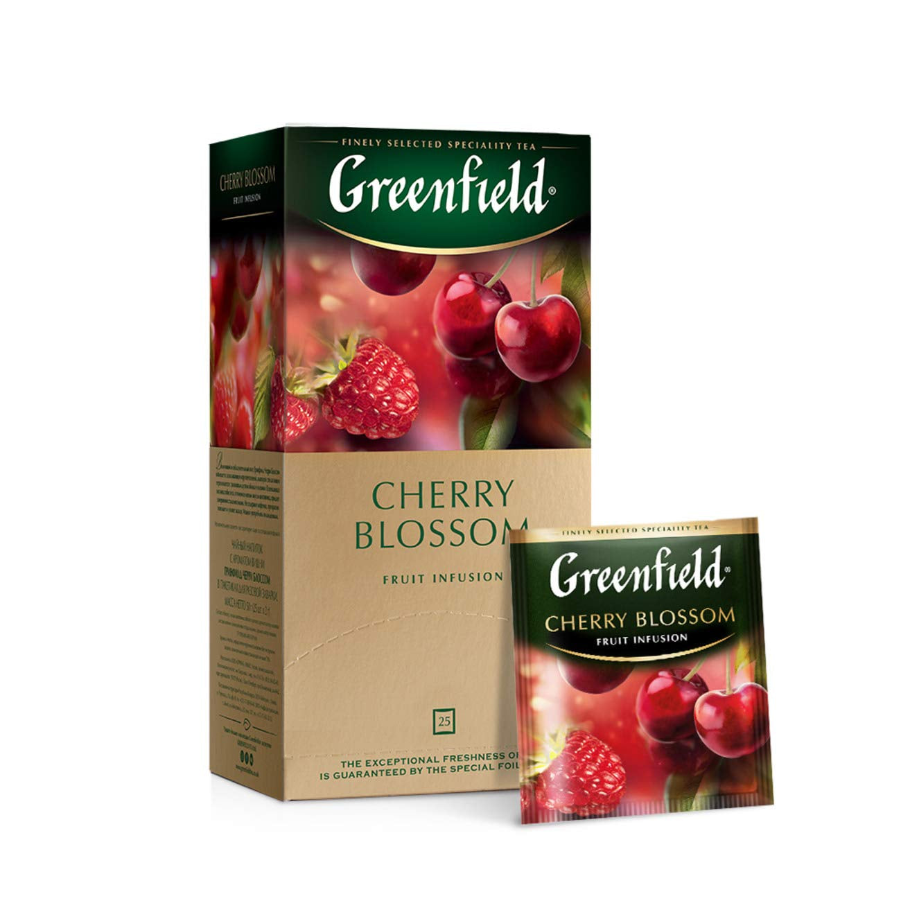 Greenfield Cherry Blossom, Hibiscus, Rose musquée, Pomme, Framboise, Mûre, Sachets de thé (2G X 25), 50G