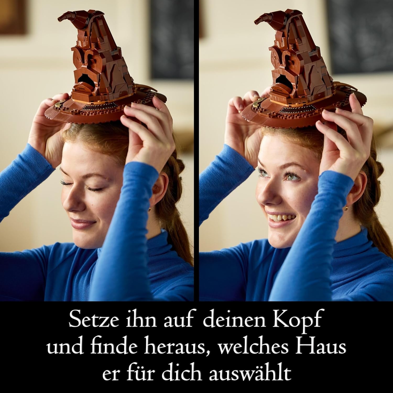 LEGO Harry Potter Chapeau parlant Poudlard modèle film pour adultes Cadeau pour femmes hommes maman papa avec 31 combinaisons de sons aléatoires vous trie dans votre maison de Poudlard 76429 Jeux de construction Besuche den LEGO-Store