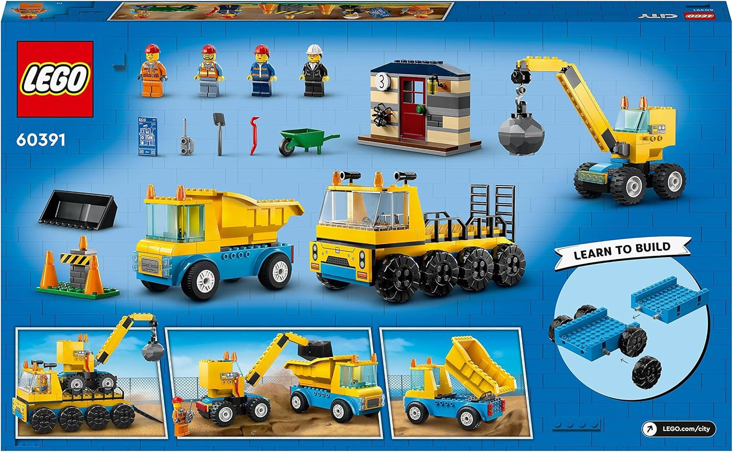 LEGO 60391 City Véhicules de construction et grue à boulets de démolition, pelle, camion-benne et véhicules de transport, jouet éducatif pour enfants à partir de 4 ans Besuche den LEGO-Store